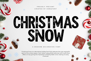 Christmas Snow–ModernDecorative Font, a Handwritten Font by overlaytemplates