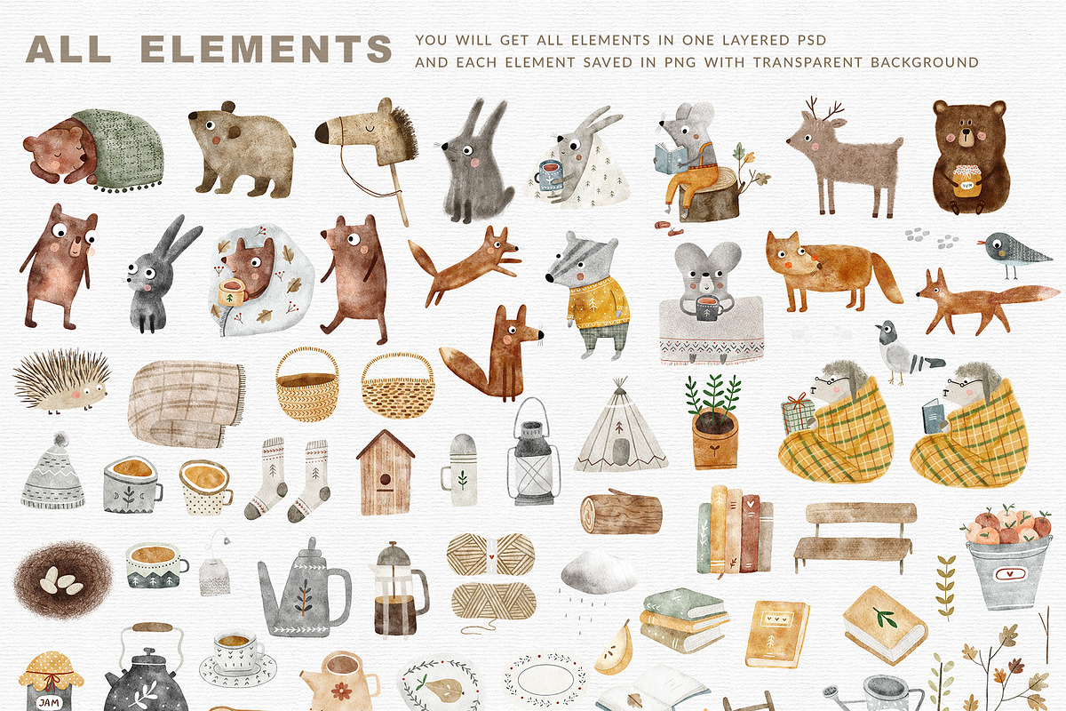 2 SEASONS | 324 elements, an Animal Illustration by Oksana Stepova (Photo 16 of 17)