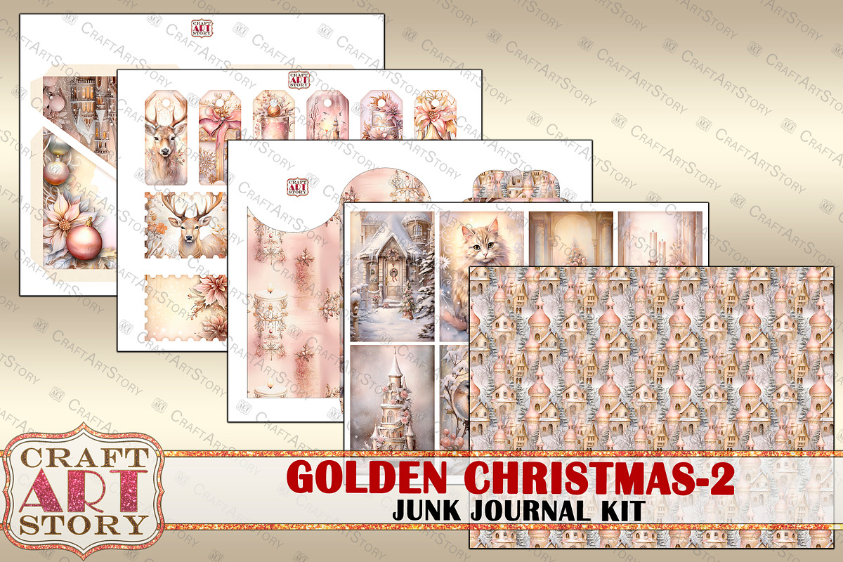 Golden Christmas-2 Junk Journal, an Object Illustration by CraftArtStory (Photo 5 of 6)