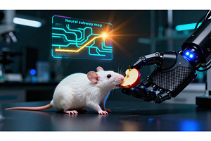 White rat interacting with robotic, a Technology Photo by tilialucida