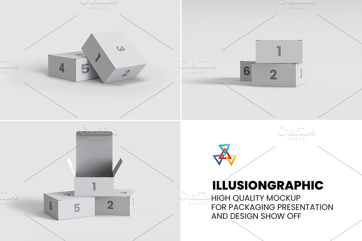 Package Box Mockup - 7 views, a Packaging Mockup by Illusiongraphic (Photo 19 of 19)