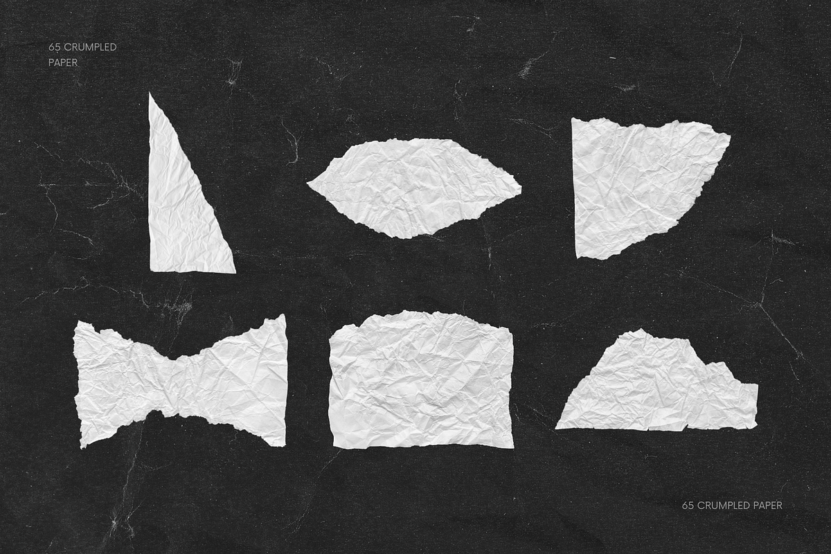 65 Crumpled Ripped Paper Pieces, a Texture Graphic by Ksuview (Photo 12 of 14)
