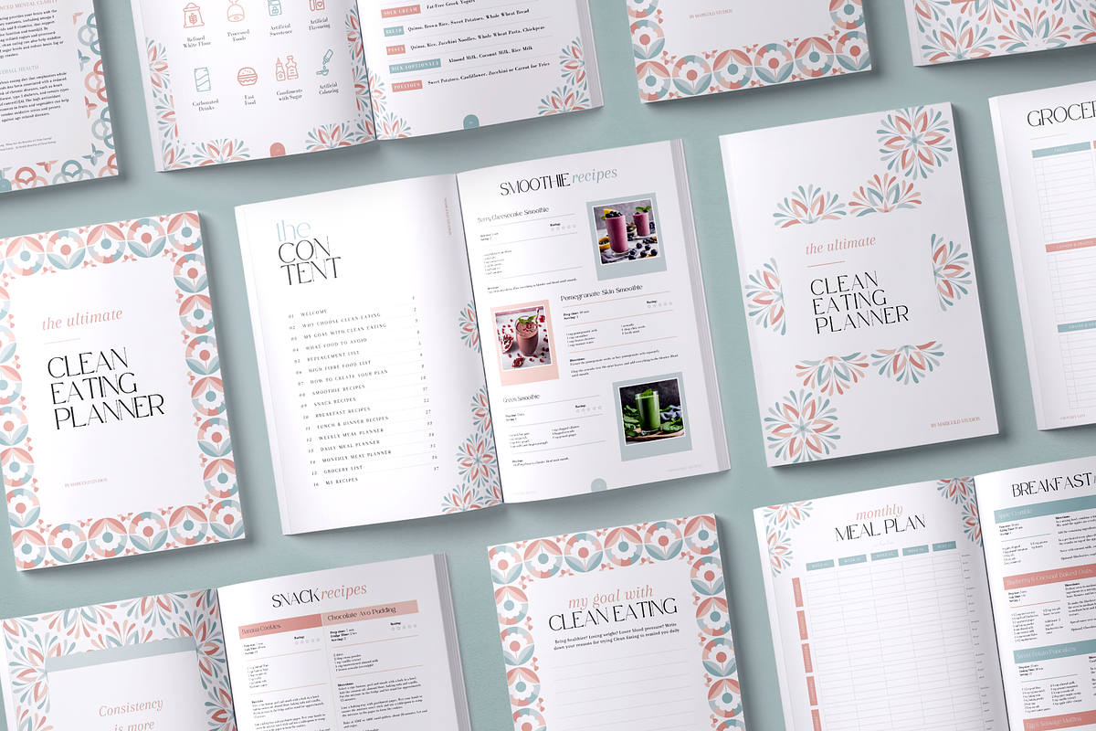 The Clean Eating Planner | Canva PDF, a Magazine Template by Marigold Studios (Photo 3 of 9)