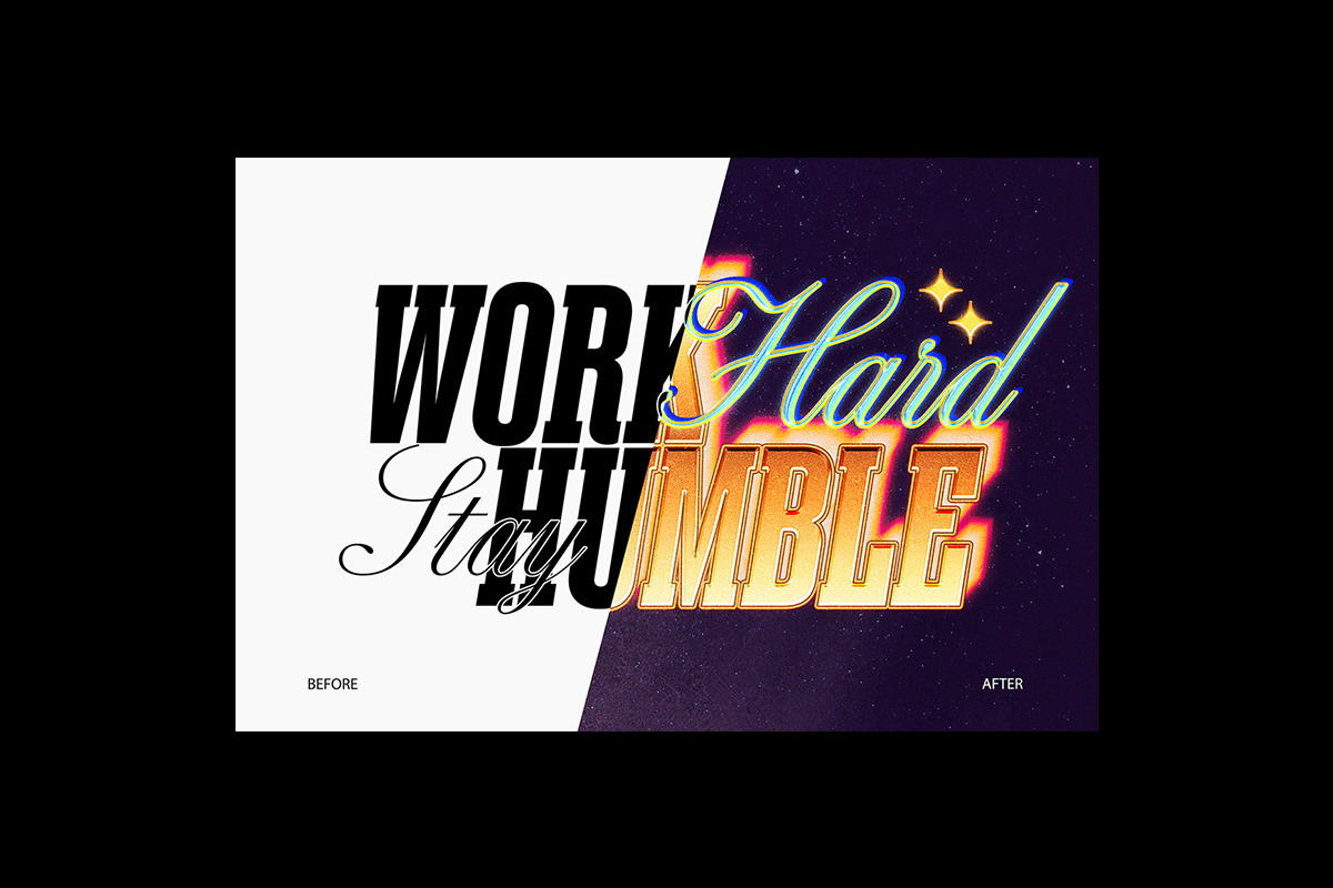 Retro Chrome Typography Text Effect, a Layer Style Add-On by Matsero (Photo 4 of 4)