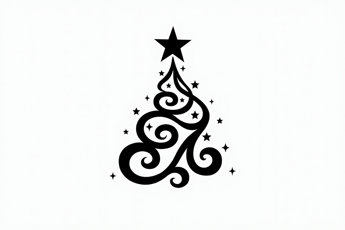 Festive Swirl Xmas Tree Bundle, an Illustration by yasushie (Photo 18 of 21)