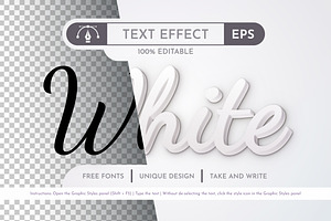 White Editable Text Effect