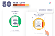 50 Rent Icons, an Outline Icon by Dighital (Thumbnail 7 of 10)