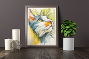 Watercolor Cats on the Couch, an Animal Illustration by PrintHaven Designs (Thumbnail 6 of 9)