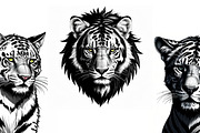 Tiger head tattoo design, an Animal Illustration by IrySha (Thumbnail 1 of 4)