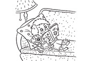 Outline cartoon kids illustration, an Illustration by Bubert Art (Thumbnail 27 of 33)