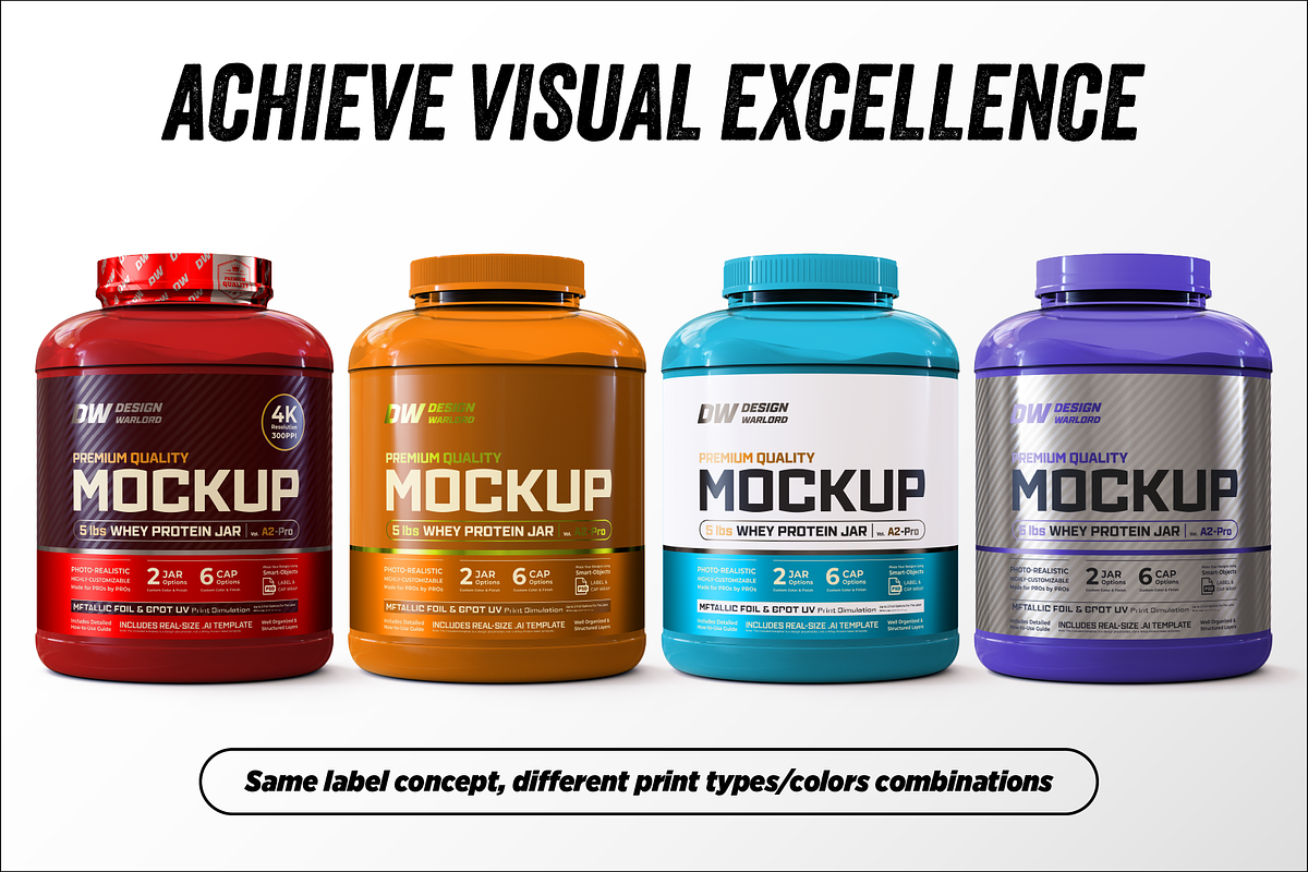 5lb Whey Protein Jar Mockup A2-Pro, a Packaging Mockup by Design Warlord (Photo 9 of 16)