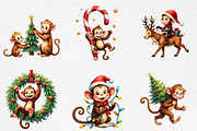 Cute Christmas Monkey Sublimation Bu, an Illustration by CrexoraLab (Thumbnail 2 of 5)