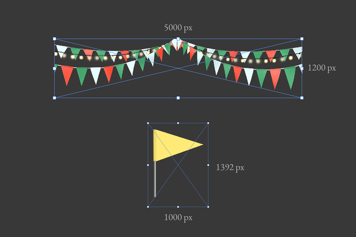 Triangle Party Flags – Clipart Pack, an Illustration by aniunova (Photo 6 of 6)