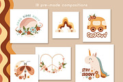 Retro groovy baby collection, a Seasonal Illustration by JulzaArt (Thumbnail 6 of 12)