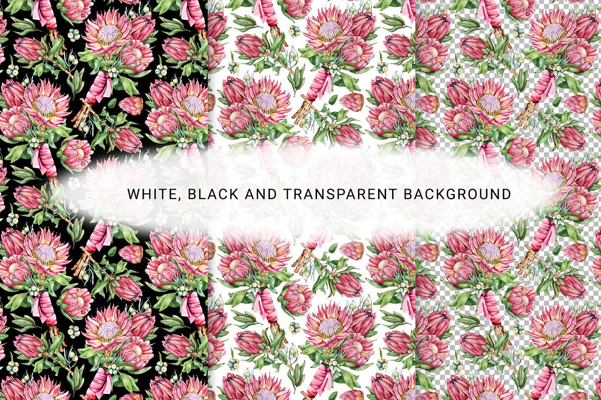 Protea seamless digital paper, a Pattern Graphic by Artmanata (Photo 4 of 11)
