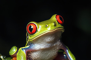 A Vibrant Red-Eyed Tree Frog, an Animal Photo by Virgo Studio