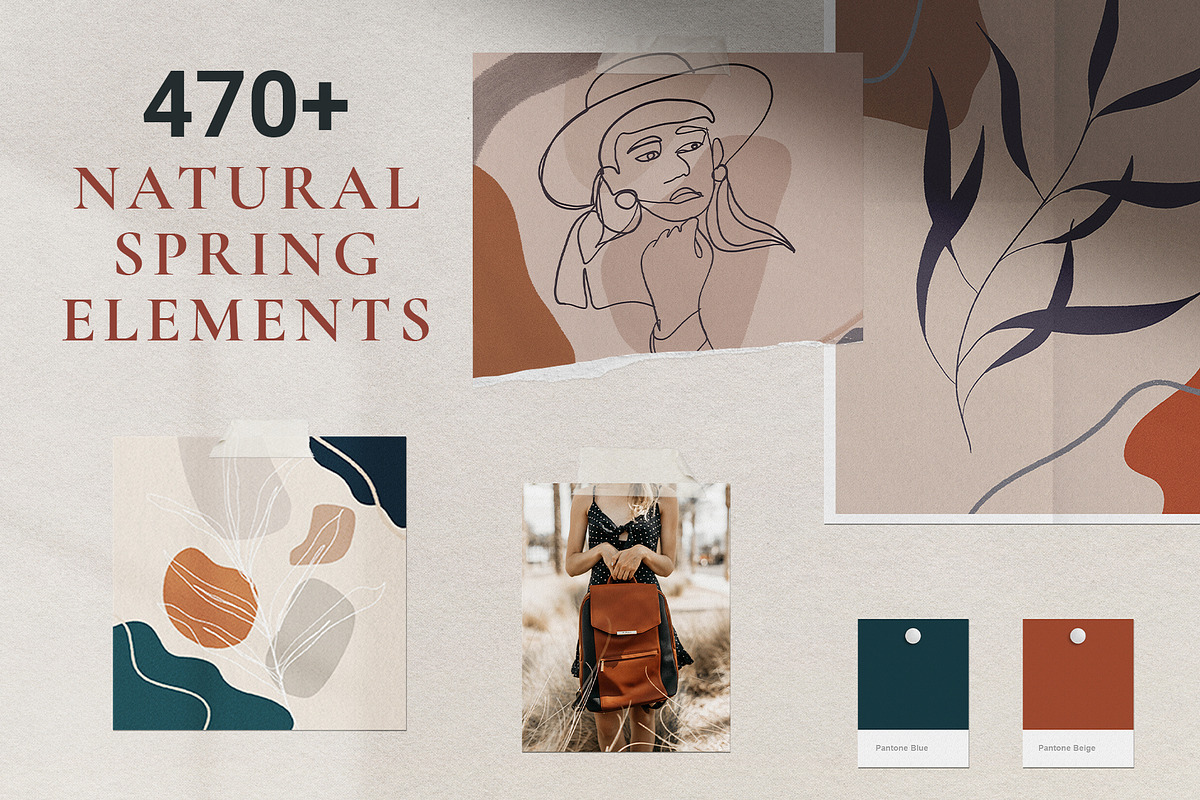 Natural Spring & Instagram Elements, an Illustration by SilverStag Type Foundry (Photo 4 of 39)