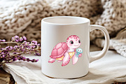 Pink Sea Turtle Clipart PNG, an Illustration by Watercolor design (Thumbnail 3 of 6)