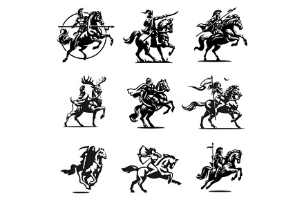Medieval warrior on horseback