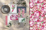 Peonies, floral digital paper, a Pattern Graphic by Artmanata (Thumbnail 7 of 10)