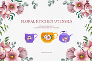 Floral Kitchen Utensils, an Illustration by SketchCliparts (Thumbnail 1 of 8)
