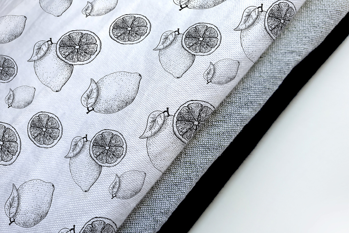 Lemon. Sketch and patterns, a Background Graphic by Canatic (Photo 6 of 19)