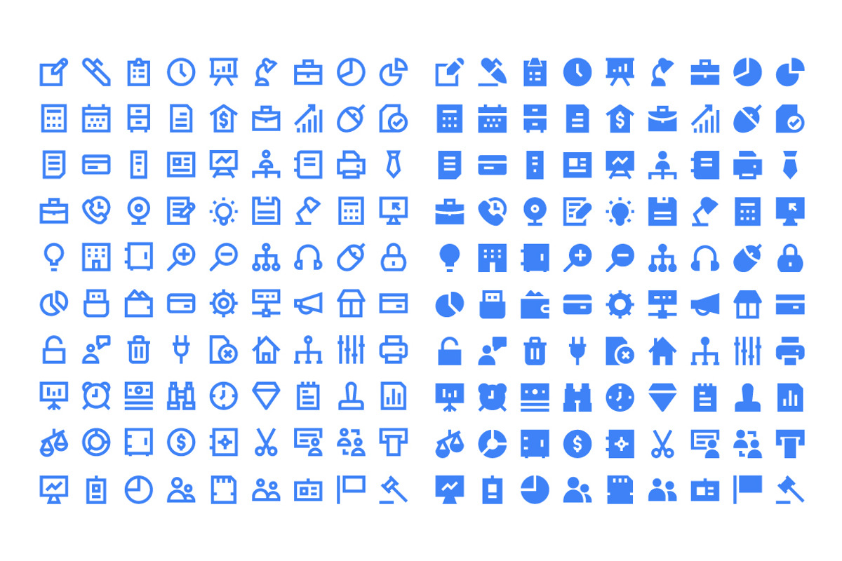 180 Business and Office Icons, an Outline Icon by Creative Stall (Photo 2 of 5)