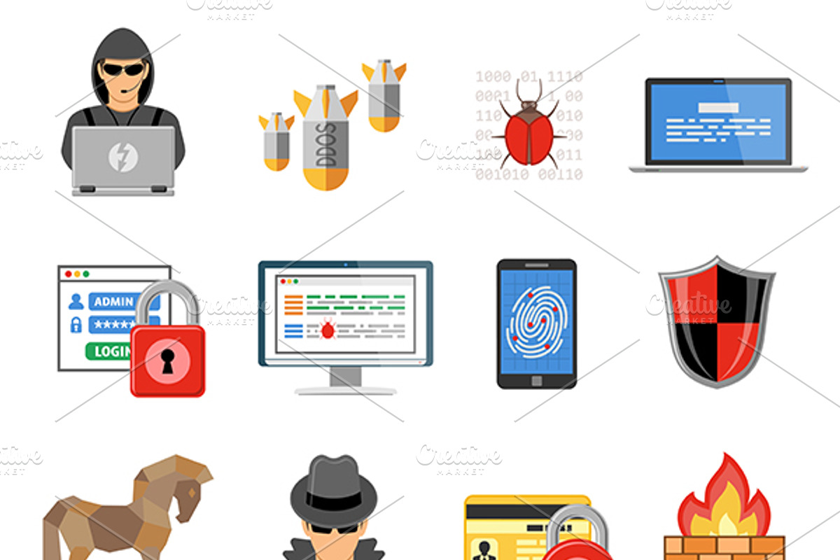 Internet Security Icons and Pattern, an Icon by TAlex (Photo 2 of 6)