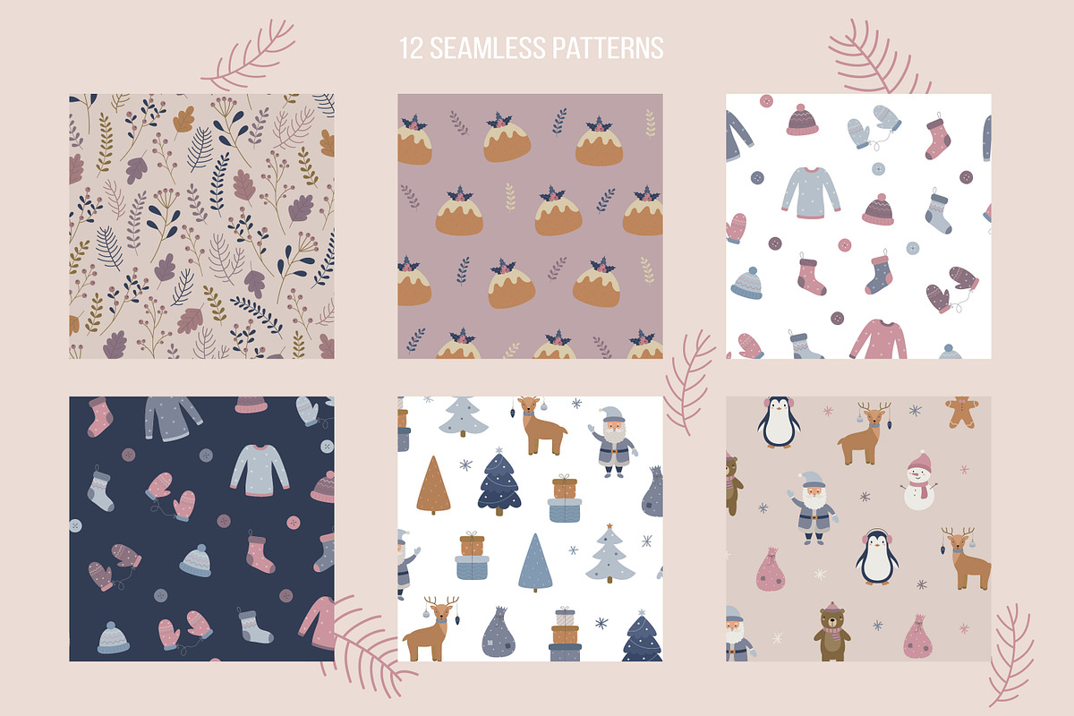 Merry Christmas. Cards & patterns, an Animal Illustration by Guvi-Design (Photo 6 of 10)