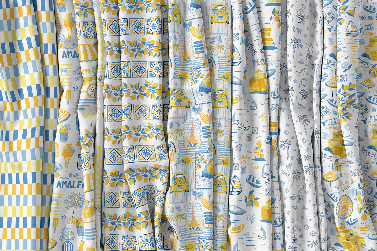 Limoncello - summer Amalfi patterns, a Pattern Graphic by Tani Kuzminka (Photo 9 of 24)