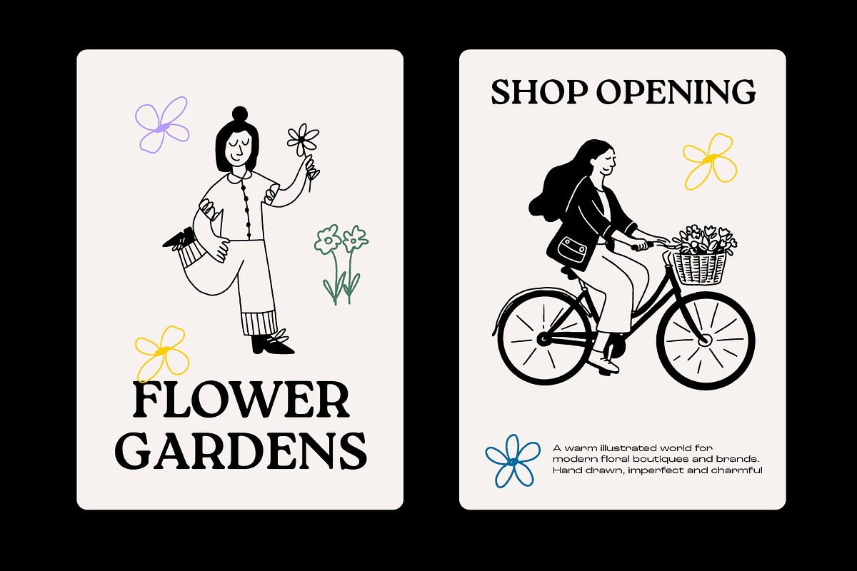 Flower People vector illustrations, a Person Illustration by dicreate (Photo 4 of 14)