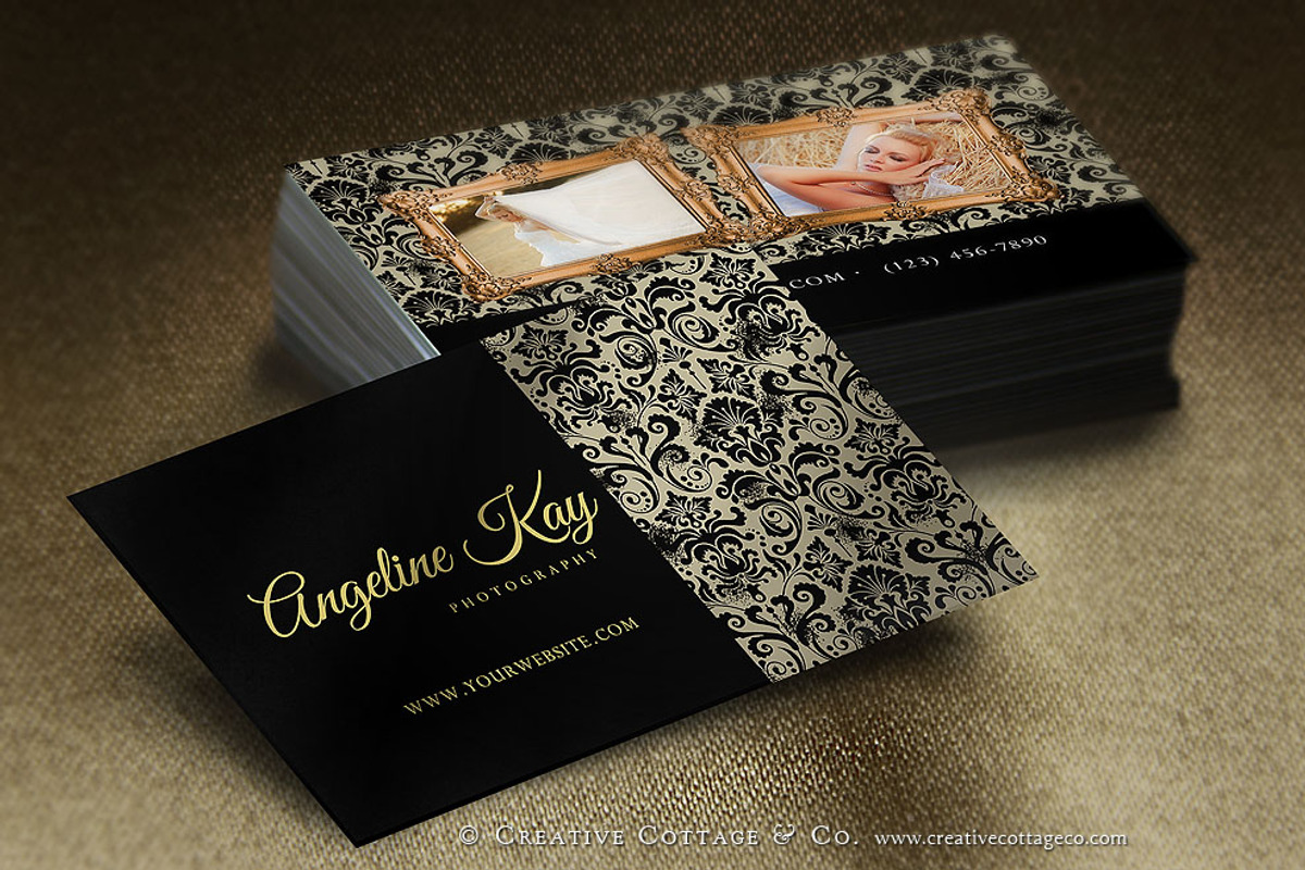 Shabby Vintage Luxy Business Card, a Business Card Template by Creative Cottage & Co.
