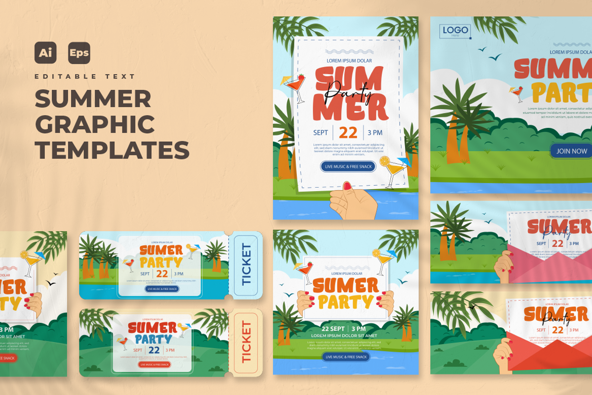 Summer Set Graphic Design V29, a Flyer Template by twinstd (Photo 1 of 6)