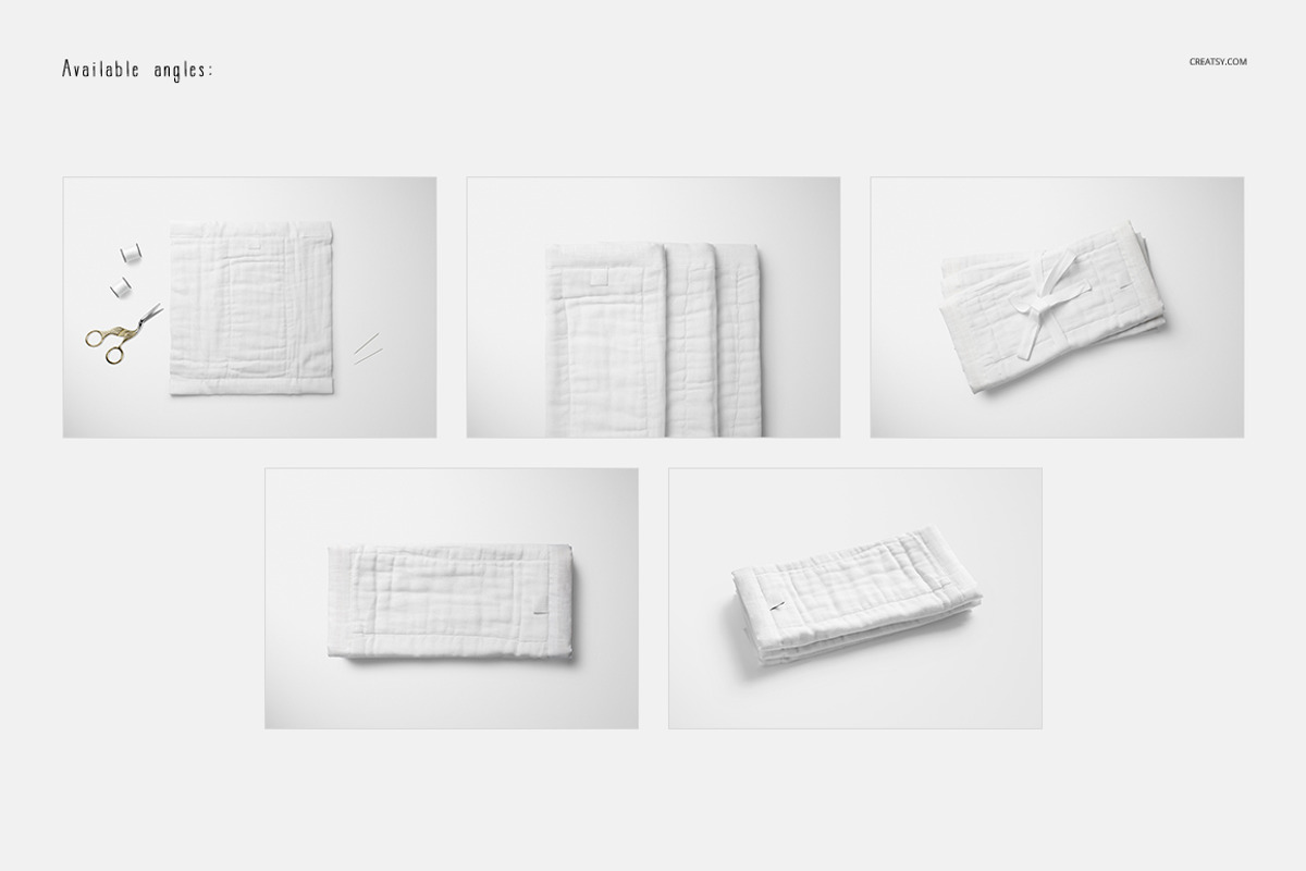 Burp Cloth Mockup Set, a Hat Mockup by creatsy5 (Photo 2 of 12)