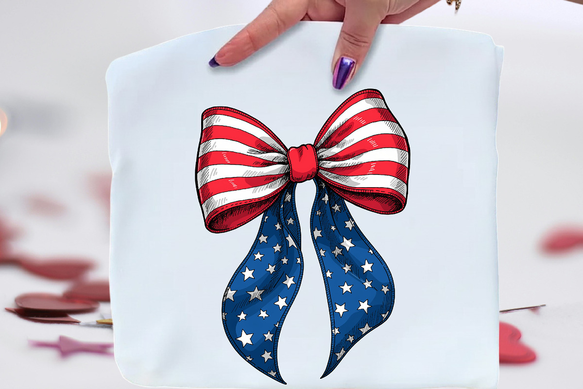 Patriotic Coquette Bow Png, an Illustration by CraftArtStudio (Photo 1 of 4)