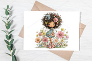 Whimsical Spring Girl Clipart Bundle, an Illustration by Canvas Craft (Thumbnail 7 of 7)