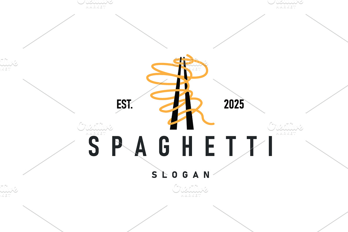 spaghetti logo design Italian noodle, a Branding & Logo Template by Maylianaw28