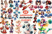 Cute Cheerleader Clipart, an Illustration by DreamCafeArt (Thumbnail 1 of 3)