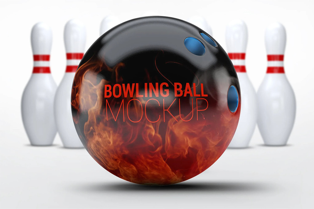Bowling Ball Mock-Up, a Product Mockup by DesignRushMarket (Photo 1 of 5)