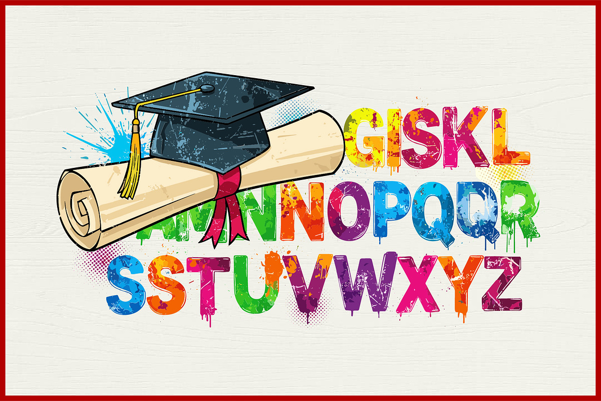 10 Graduation Alphabet SVG Bundle, an Education Illustration by Artivon