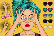 Comic Style Pop Art Girls, an Illustration by Dapper Dudell (Thumbnail 3 of 7)