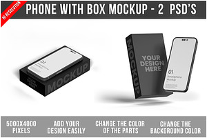 Phone with Box Mockup psd, an Android Mockup by Bruno's Shop