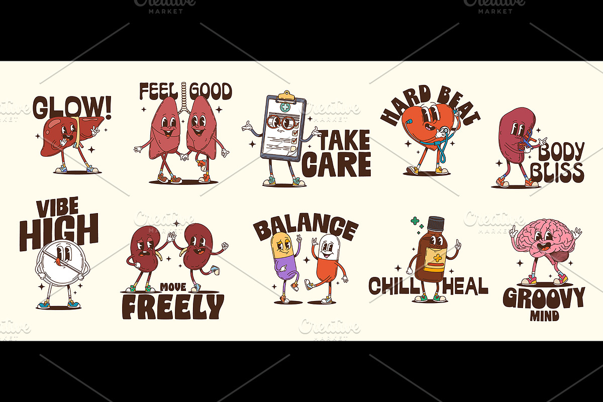 Medicine and healthcare funky y2k, a Healthcare Illustration by Buch&Bee (Photo 2 of 3)