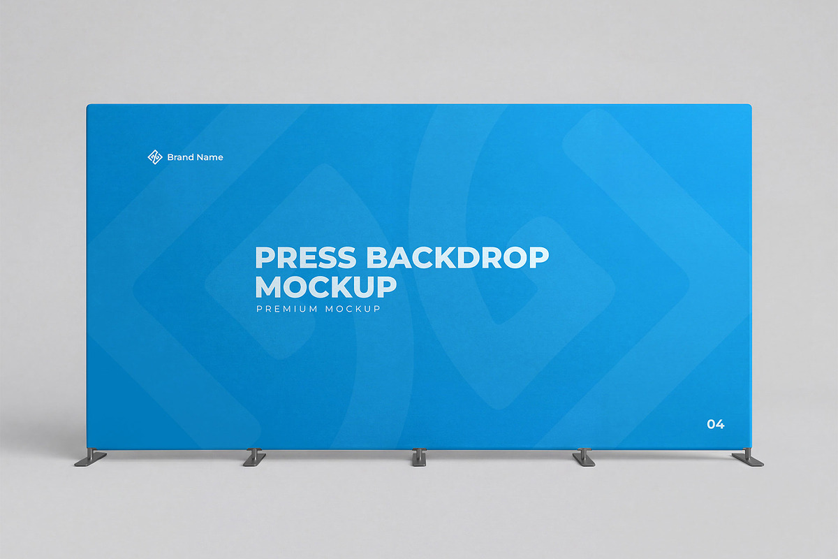 Press Backdrop Banner Mockup, an Advertising Mockup by graphypix (Photo 1 of 4)
