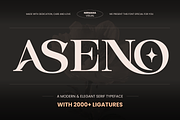 Aseno Modern - Ligatures Serif Font, a Serif Font by Nirmana Visual (Thumbnail 1 of 17)