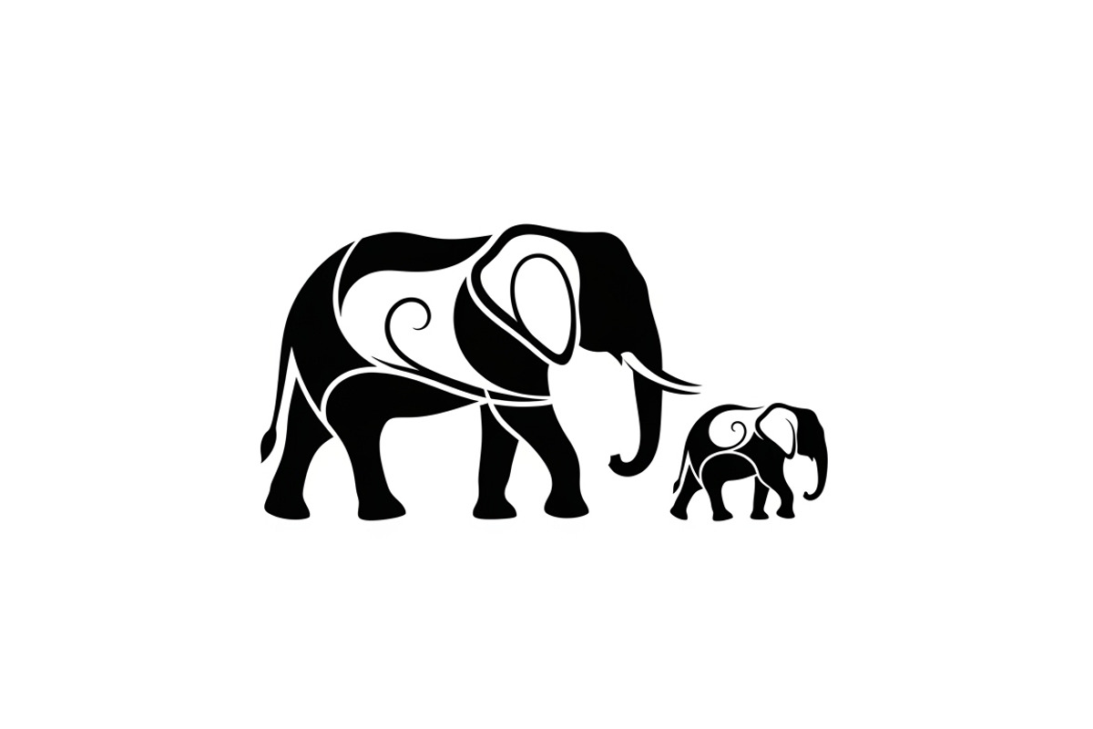elephant family silhouette design, an Illustration by Amazin_art (Photo 51 of 51)