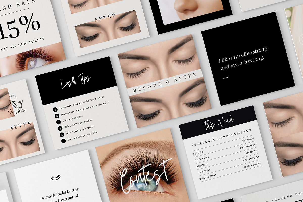 Lash Tech Instagram Templates, a Social Media Template by Galaxybomb (Photo 4 of 5)