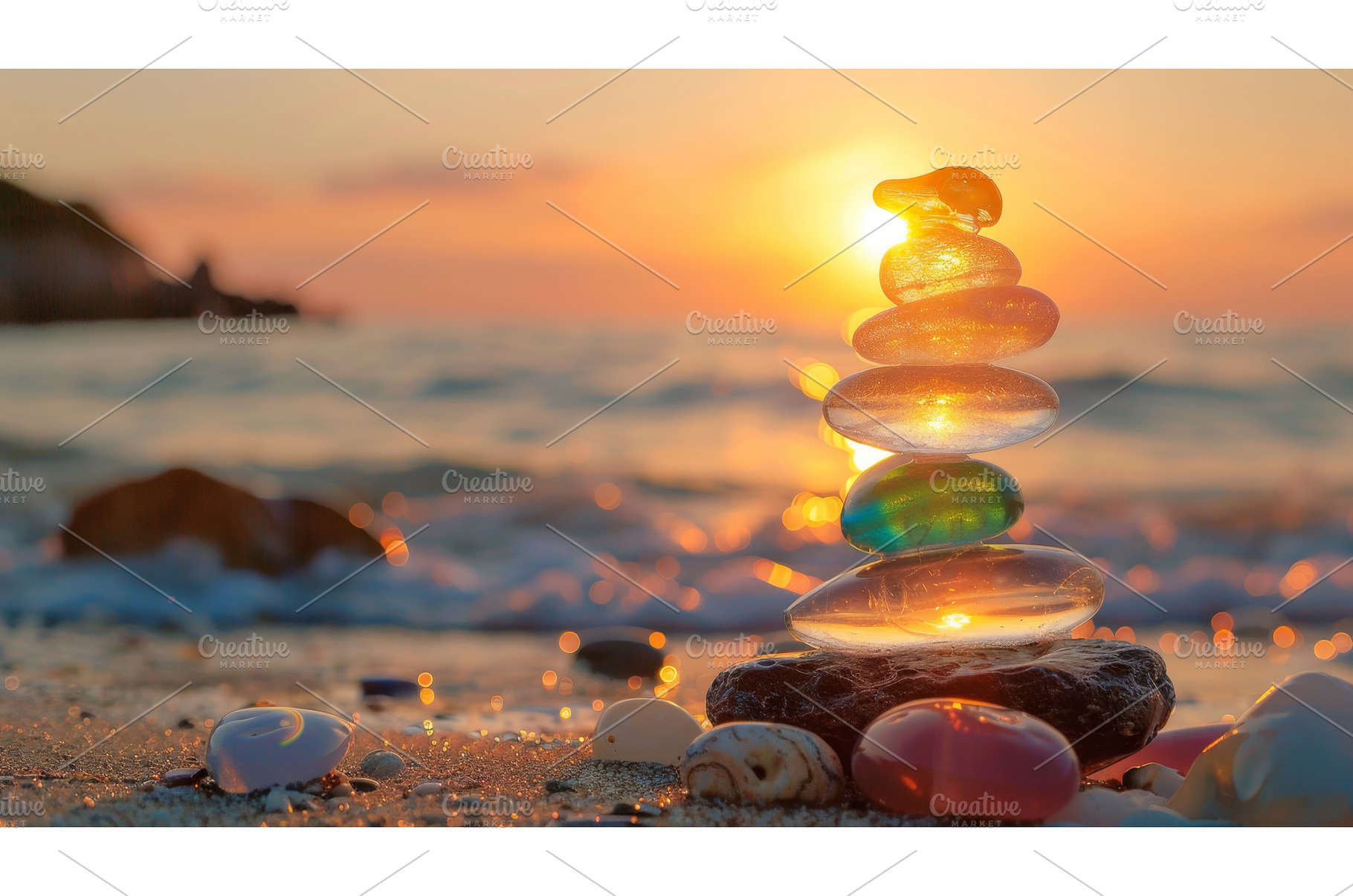 A stack of transparent glass pebbles, a Food & Drink Photo by piter.goskov