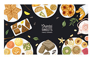 Oriental sweets set + backgrounds, a Food Illustration by Good Studio (Thumbnail 4 of 21)
