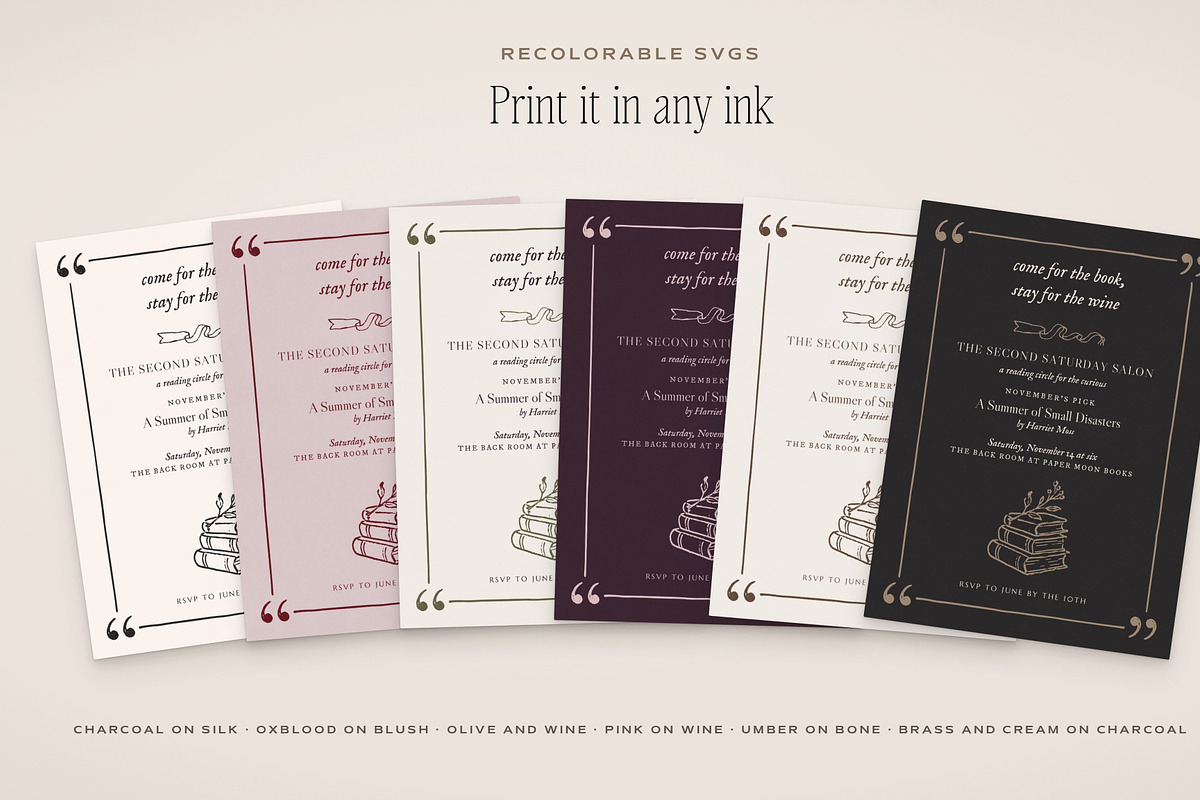 Book Club Stationery Creator Bundle, an Object Graphic by The October Creative (Photo 7 of 18)